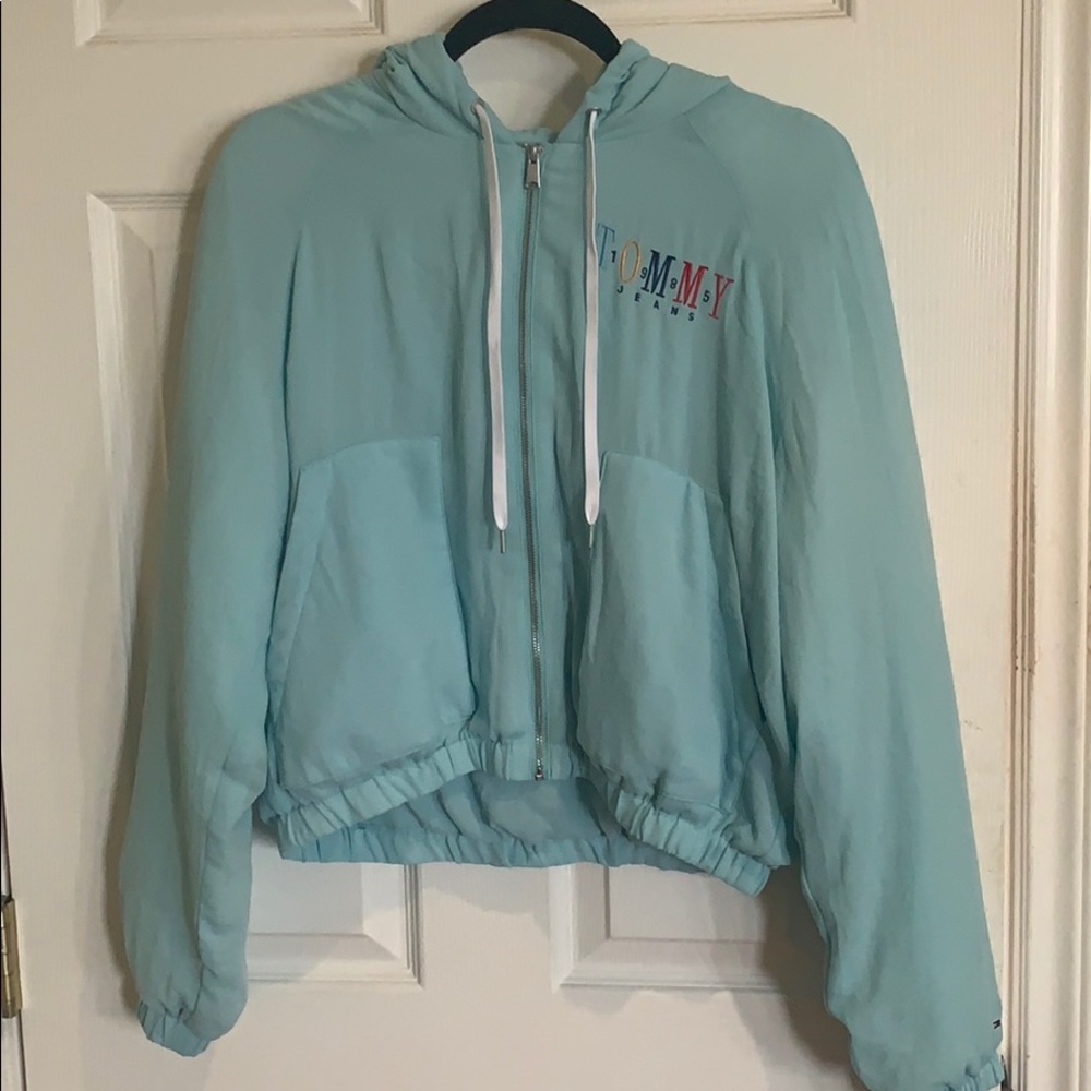 Tommy Jeans blue puffer jacket.